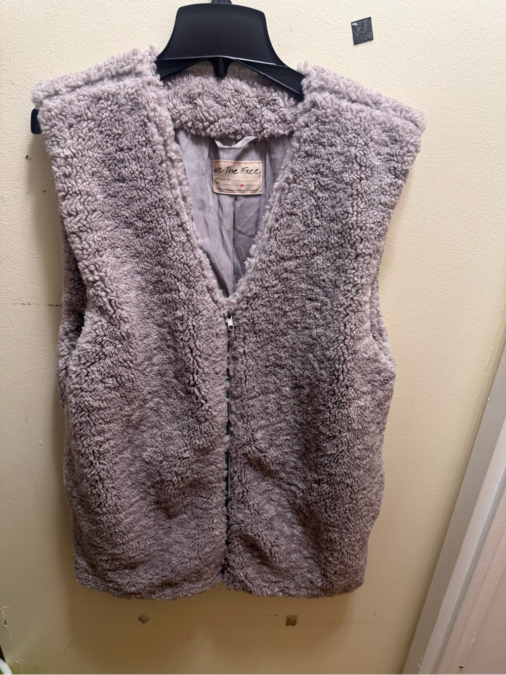 We The Free Plush Sherpa Vest in Taupe size medium
